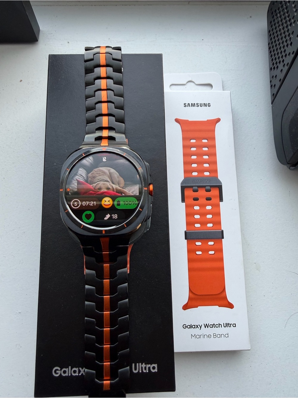 Samsung Galaxy Watch Ultra — Black with Orange Accents